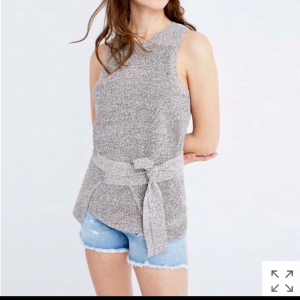 Madewell Sleeveless Wrap Tie Waist Sweater A218 - Picture 1 of 9
